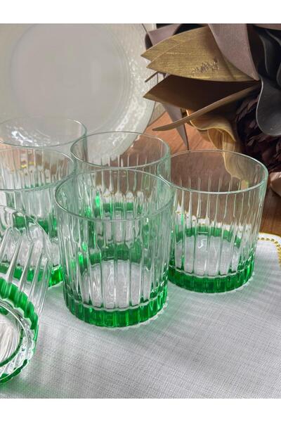 MD MİMOZA DEKOR Timeless Green 6-Piece Water Glass Set