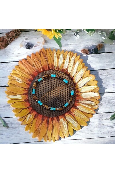 Ezera Kaanan Men's Bracelet made of Tiger Eye and Turquoise Jasper