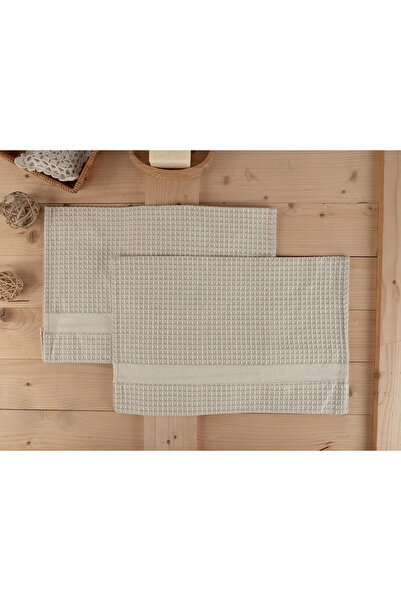 Baveno Cotton 2-Piece 40X60 cm Waffle Textured Modern Hand & Kitchen Towel Set