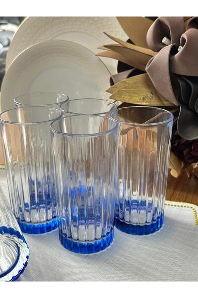 MD MİMOZA DEKOR كوب مشروبات خفيفة أزرق اللون من تايمليس، عبوة من 6 قطع