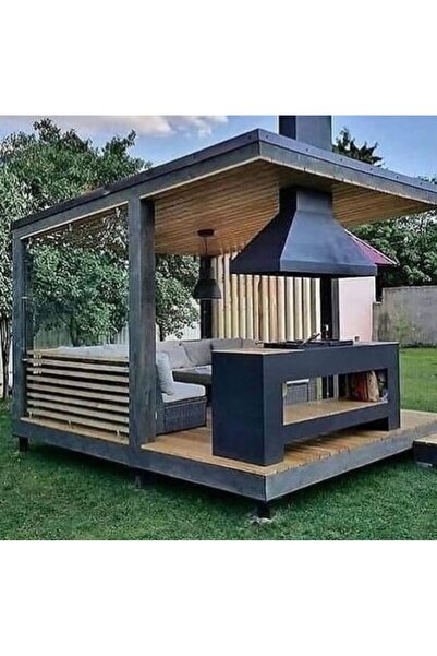 Tauros Atölye Tauros Fireloft™ Prime–Metal Barbekü & Pergola Ünitesi-Bahçe Ma...