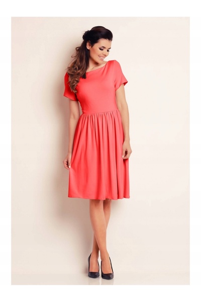 Awama Dress A141 - Coral - L