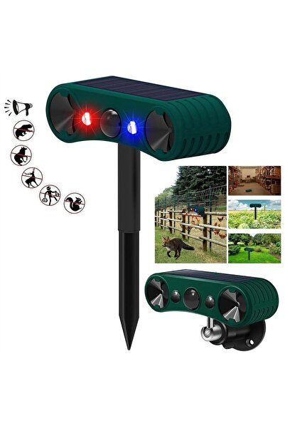 Genel Markalar PM-26958 Ultrasonic Sesli Siren Solar Hayvan Kovucu Alarm Ciha...
