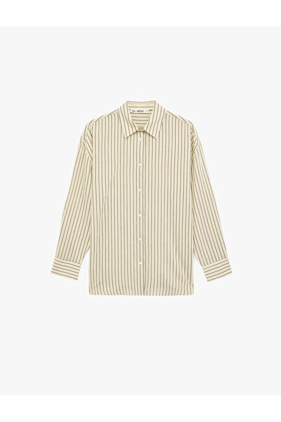 Koton Cămașă clasică din viscoză, supradimensionată, cu mânecă lungă și nastu...