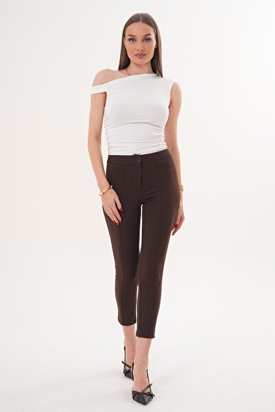 ŞİMAL Дамски панталони с тясна кройка и усукани крачоли 260213 -