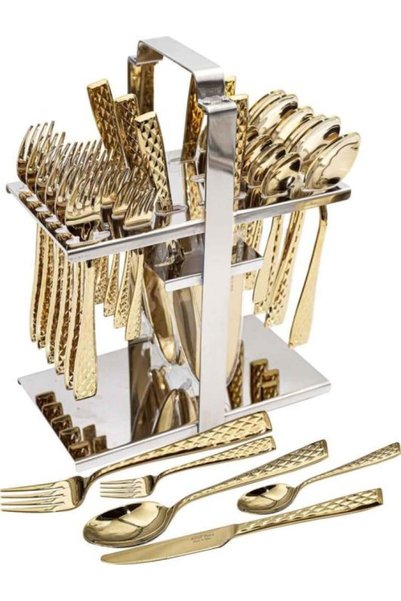 Alsaif Home Gold Dining Spoon Set – 30 Pieces | Al Saif Home