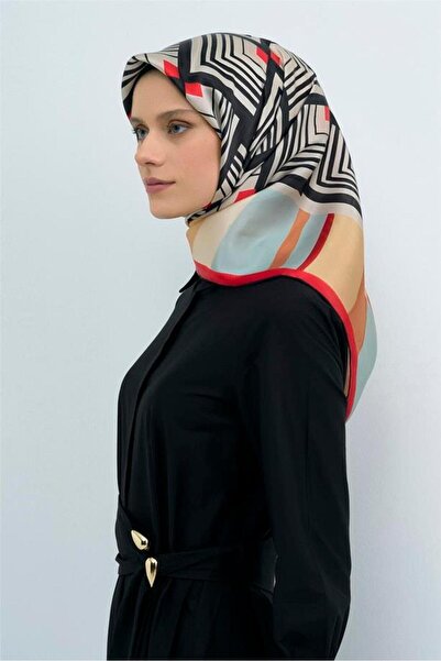 Armine Sura Pure Silk Scarf 9534 - 86 Red Pastel Pattern