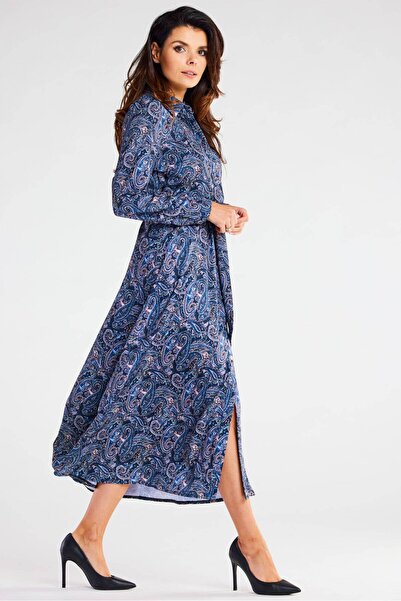 Awama Sukienka A467 - Navy pattern - XL