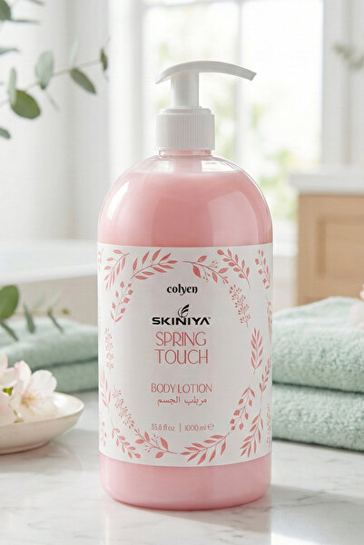 Colyen Skiniya Spring Touch 1 Litre Vücut Losyonu Yoğun Nemlendirici Günlük Cilt Bakımı