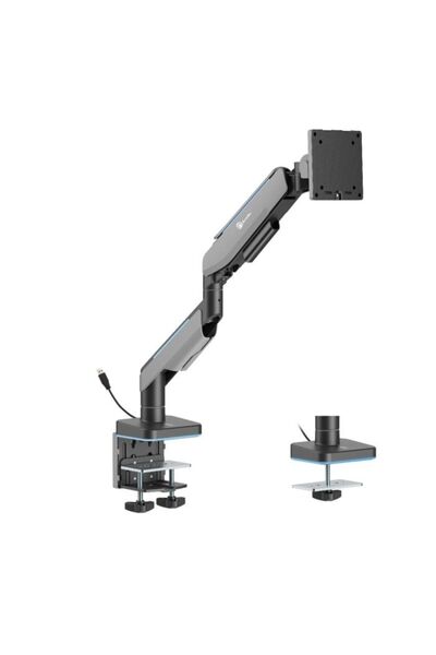 Gamertek Pivot Single RGB Monitor Arm - Black