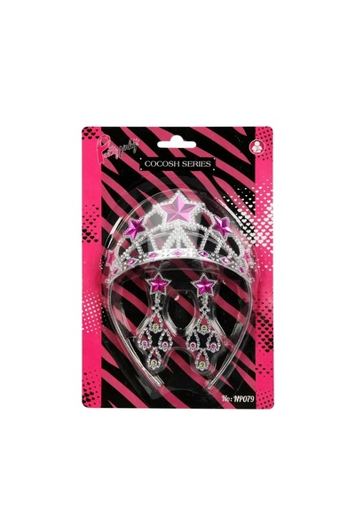 Muhcu Home Children's Pink Earring Crown Set