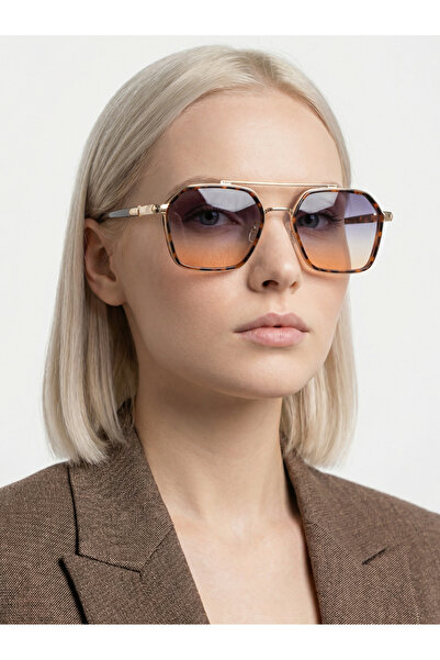 Mazzy نظارات شمسية للجنسين من Dore Leopard Gold