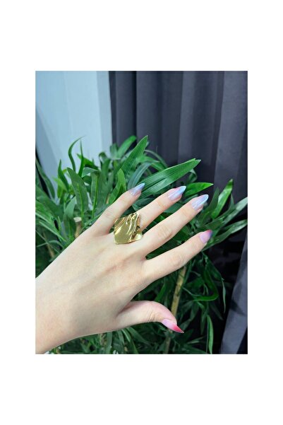 Myth Jewellery 316L Kararmaz Solmaz Çelik Gold İmperial Yüzük