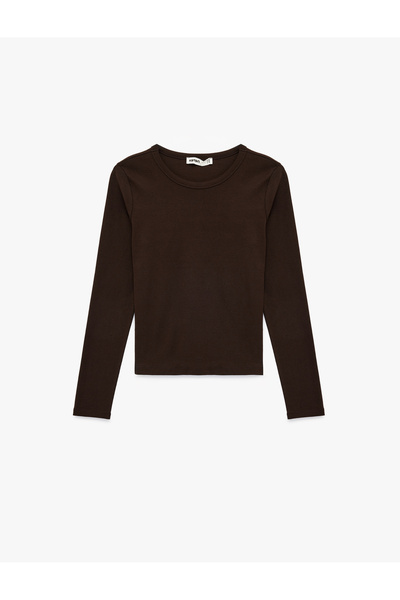 Koton Tricou de bază din bumbac, slim fit, cu mânecă lungă