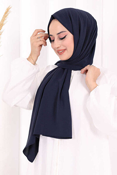 Bym Fashion 2051 Cotton Jazz Shawl Navy Blue