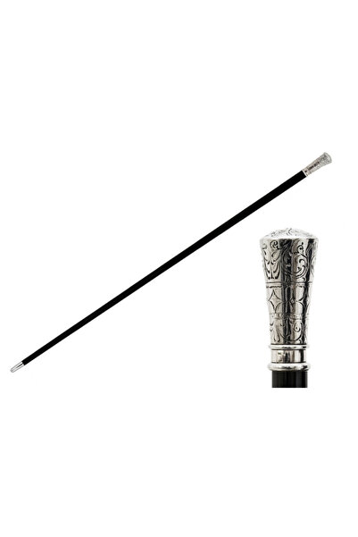 PASOTTI Klasik Düz Gümüş Baston 92 Cm