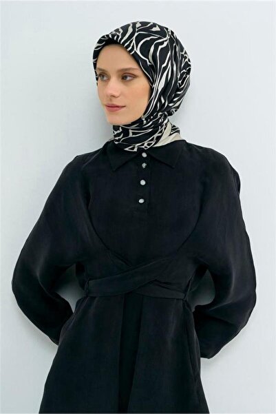 Armine Silk Scarf 2026 Summer - 9511-14 Black Sura
