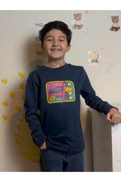 Mir KidsClup تي شيرت بأكمام طويلة من قماش الإنترلوك للجنسين