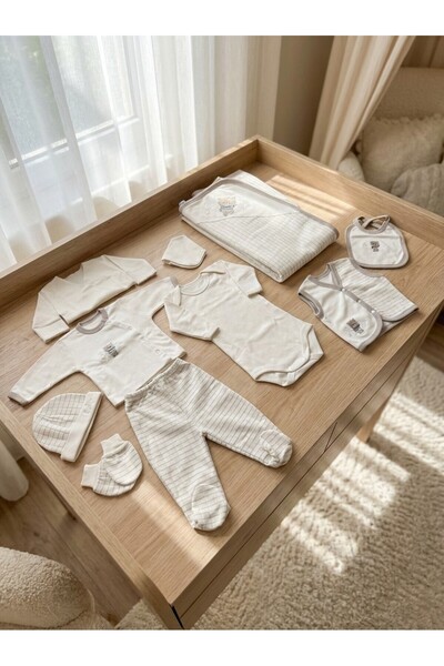 Gaye Bebe %100 pamuklu 10'lu hastane çıkış seti