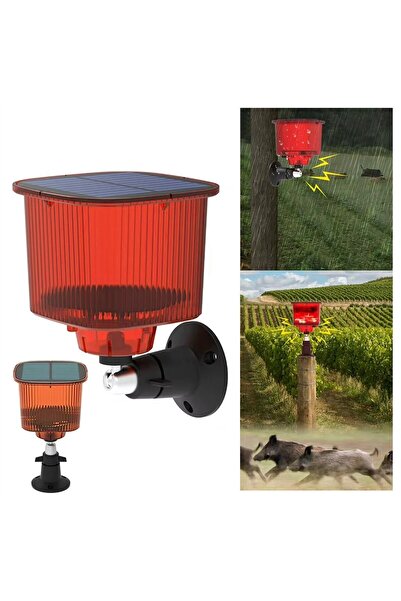 Genel Markalar PM-26955 Mikrofonlu Sesli Hayvan Kovucu Alarm Cihazı Solar Pan...