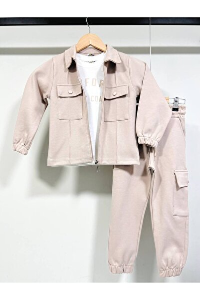 O.M.D Set bej de 3 piese pentru băieți