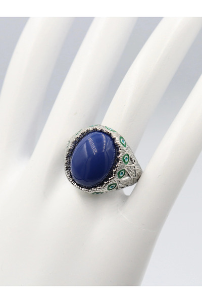 byozanyılmaz Self-Adjustable Lapis Stone Handmade Design Ring