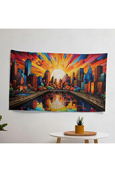 PaintedAnarchy غطاء حائط بتصميم جرافيتي مدنية مفعمة بالحيوية - 100% قطن - ألو...