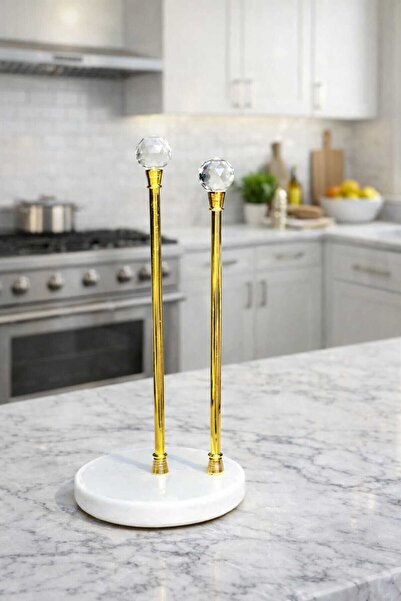BELİZ HOME Marble Double Stone Towel Rack