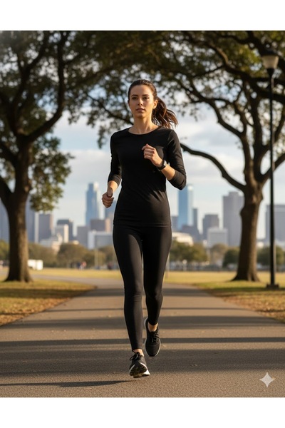 LADY HAZAL Black Crew Neck Slim Fit Cotton Basic Blouse Oversized Sports Tshi...