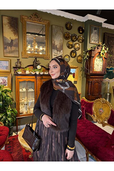 Ranasubaşı Plain Pattern Short Fur Vest-Brown