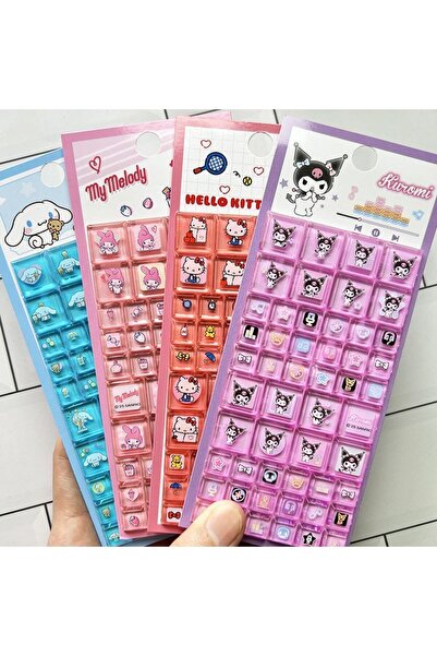 Choice4 مجموعة بانداي من 4 ملصقات مربعة ثلاثية الأبعاد من سانريو هيلو كيتي، ل...