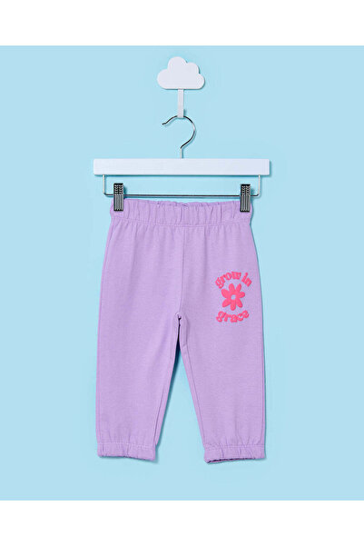 REDTAG بنطلون رياضي مطبوع باللون البنفسجي للفتيات الصغيرات