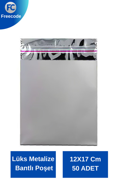Freecode Luxury Metalized Tape Bag Silver |   Gift & Product Packaging Bag | ...