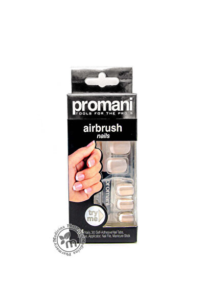 Promani أظافر فرنسية بتقنية البخاخة مع أداة تطبيق وغراء وردي سهل الاستخدام