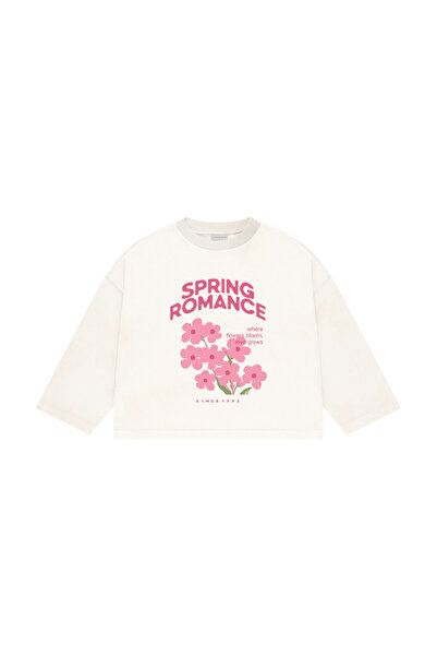 lethestudios Spring Romance Baskılı Uzun Kollu Basic T-Shirt