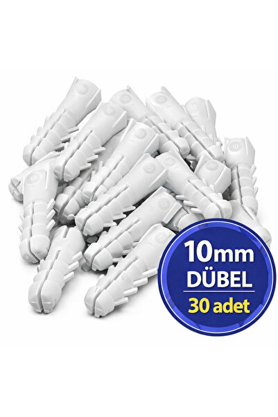 DESIPHON Plastik Dübel 10 mm Beyaz Duvar Dübeli Vidalı Montaj İçin Beton ve T...