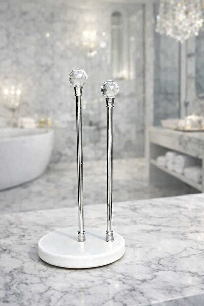 BELİZ HOME Marble Double Stone Towel Rack