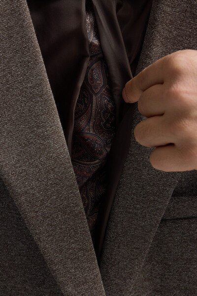 Frappoli Savue Men's Bitter Brown Cotton Blended Lycra Stretch Fabric Sports Blazer Jacket