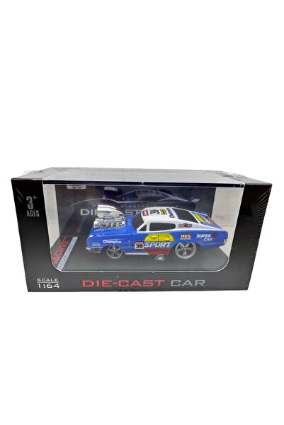 JPT Mașină model Dodge Charger din 1966, model 1:64, albastră, turnată sub pr...