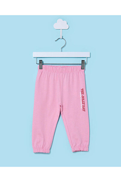 REDTAG بنطال رياضي مطبوع باللون الوردي للبنات الرضع