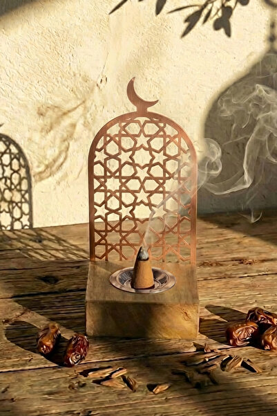iwa concept Metal Wooden Incense Burner with Star Motif - Islamic Wall Art Ho...