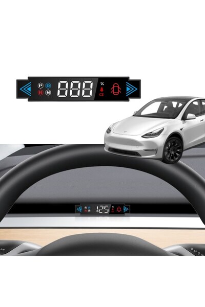 TESLA Model Y - Model 3 Havalandırmaya Takılan HUD Ekran Göstergesi - Siyah