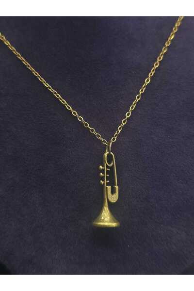 sarıyer silver Trumpet Instrument Ancient Copper Steel Pendant Yellow Color C...