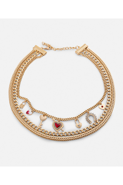 İpekyol Kombine uçlu çoklu zincir kolye