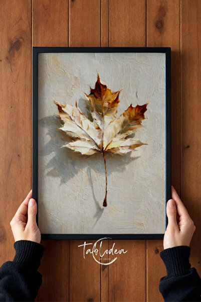 tablodea Pictură murală nordică cu tematică de frunze în stilul picturii în u...