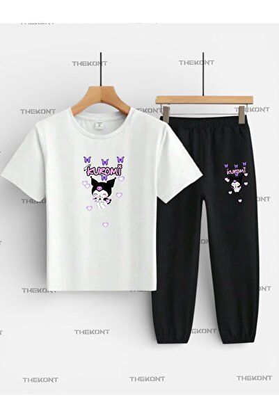 THEKONT SET PENTRU COPII KUROMİ 2704 CU IMPRIMEU (TRIUNGRĂ ȘI PANTALONI DE TR...