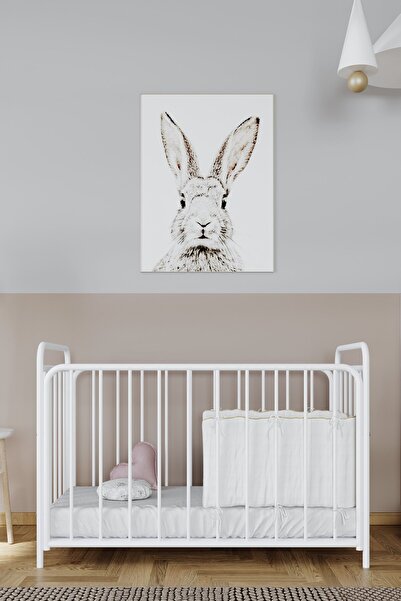 ARGİMO Bunny 2 Kademeli Metal Bebek Beşiği Park Beşik Karyola 60x120 Beyaz (C...