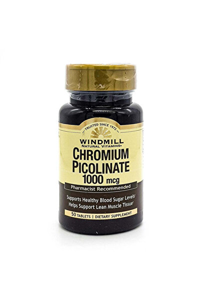 windmill مكمل غذائي من بيكولينات الكروم بتركيز 1000 ميكروغرام - خالٍ من الغلو...