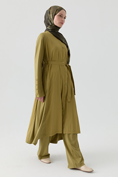 Tuğba Örme Kombinli Kap - Olive