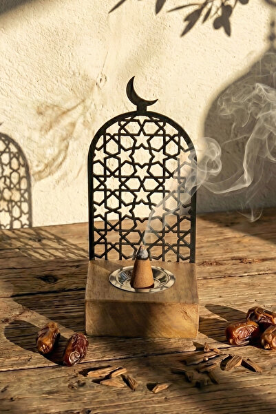 iwa concept Metal Wooden Incense Burner with Star Motif - Islamic Wall Art Ho...